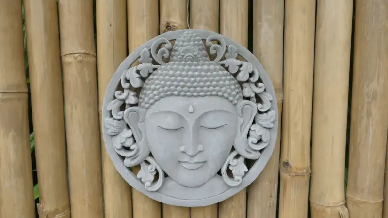 Product image 1 of the product “Anando - Plaque - Buddha Face, Ø 30cm | cast stone ”